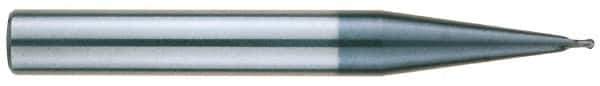 RobbJack - 3mm Diam, 3mm LOC, 2 Flute Solid Carbide Ball End Mill - AlTiN Finish, Single End, 75mm OAL, 6mm Shank Diam, Spiral Flute - USA Tool & Supply