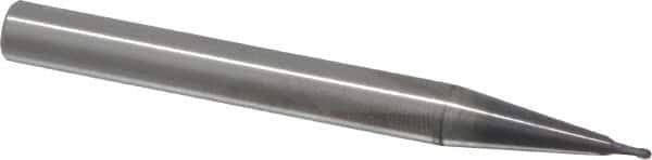 RobbJack - 1mm Diam, 1mm LOC, 2 Flute Solid Carbide Ball End Mill - AlTiN Finish, Single End, 63mm OAL, 6mm Shank Diam, Spiral Flute - USA Tool & Supply