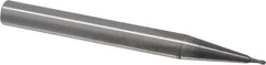 RobbJack - 1mm Diam, 1mm LOC, 2 Flute Solid Carbide Ball End Mill - AlTiN Finish, Single End, 63mm OAL, 6mm Shank Diam, Spiral Flute - USA Tool & Supply