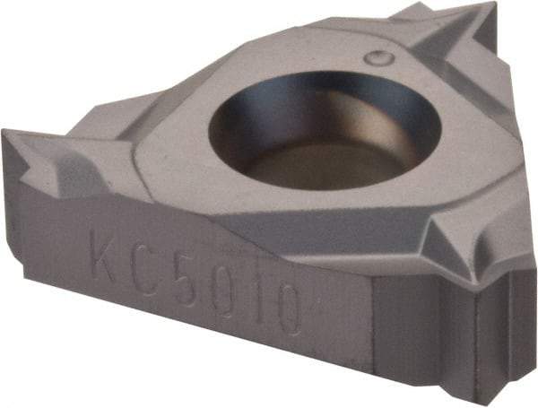 Kennametal - 16ER External Right Hand 14 NPT Laydown Threading Insert - Grade KC5010, TiAlN Coated Carbide, 9.53mm Inscribed Circle - USA Tool & Supply