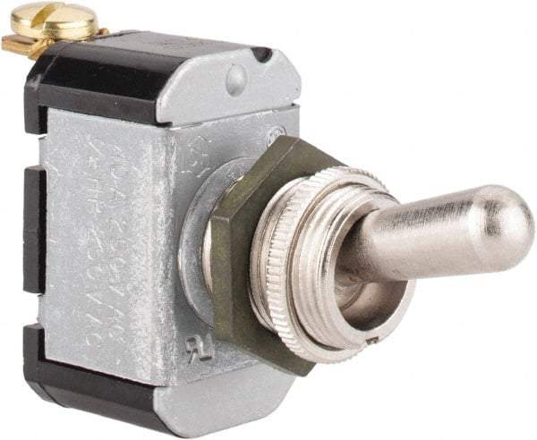 Eaton Cutler-Hammer - SPST Heavy Duty Off-On Toggle Switch - Screw Terminal, Bat Handle Actuator, 1/2 hp at 50 VAC hp, 125/250 VAC & 28 VDC - USA Tool & Supply