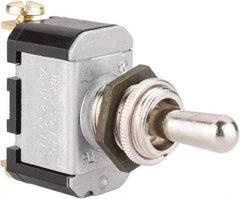 Eaton Cutler-Hammer - SPST Heavy Duty On-Off-On Toggle Switch - Screw Terminal, Bat Handle Actuator, 1/2 hp at 50 VAC hp, 125/250 VAC & 28 VDC - USA Tool & Supply