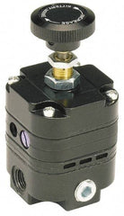 Parker - 1/4 NPT Port, 14 CFM, Zinc Diaphragm Operated Regulator - 2 to 40 psi Range, 150 Max psi Supply Pressure, 1/4" Gauge Port Thread, 3" Wide x 6.06" High - USA Tool & Supply