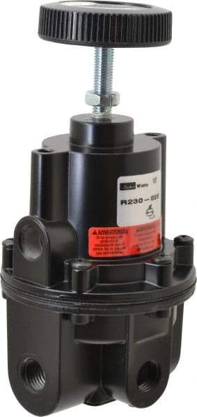 Parker - 1/4 NPT Port, 80 CFM, Aluminum Diaphragm Operated Regulator - 0 to 2 psi Range, 250 Max psi Supply Pressure, 1/4" Gauge Port Thread, 2.06" Wide x 4.35" High - USA Tool & Supply