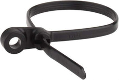 Thomas & Betts - 7.8" Long Black Nylon Mountable Cable Tie - 50 Lb Tensile Strength, 1.4mm Thick, 44.45mm Max Bundle Diam - USA Tool & Supply