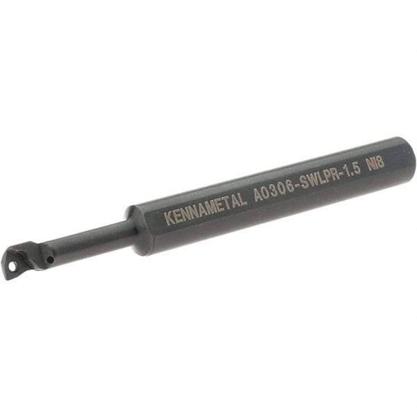 Kennametal - 6.6mm Min Bore Diam, 88.9mm OAL, 3/8" Shank Diam, A-SWLP Indexable Boring Bar - 1" Max Bore Depth, WP.. Insert, Screw Holding Method - USA Tool & Supply