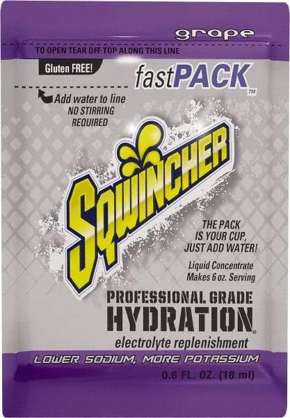 Sqwincher - 0.6 oz Pack Grape Activity Drink - Liquid Concentrate, Yields 6 oz - USA Tool & Supply