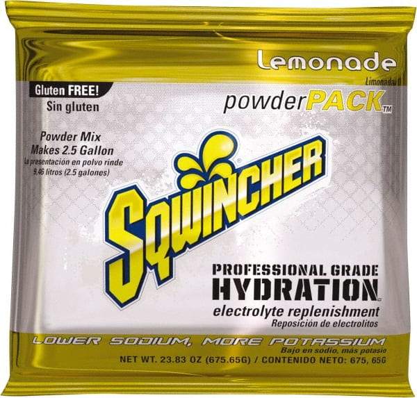 Sqwincher - 23.83 oz Pack Lemonade Activity Drink - Powdered, Yields 2.5 Gal - USA Tool & Supply