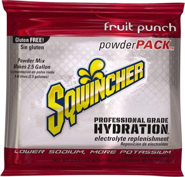 Sqwincher - 23.83 oz Pack Fruit Punch Activity Drink - Powdered, Yields 2.5 Gal - USA Tool & Supply