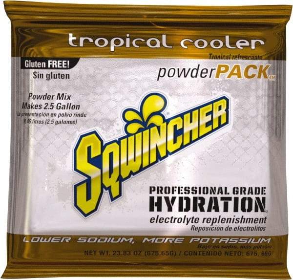 Sqwincher - 23.83 oz Pack Tropical Cooler Activity Drink - Powdered, Yields 2.5 Gal - USA Tool & Supply