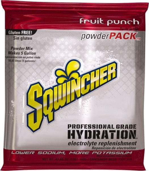 Sqwincher - 47.66 oz Pack Fruit Punch Activity Drink - Powdered, Yields 5 Gal - USA Tool & Supply