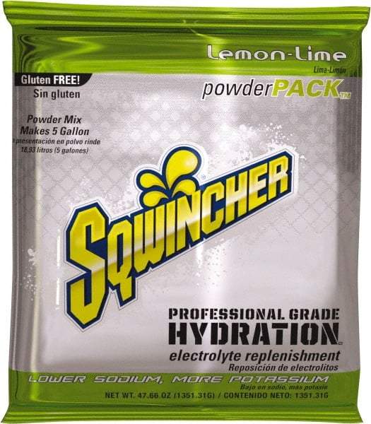 Sqwincher - 47.66 oz Pack Lemon-Lime Activity Drink - Powdered, Yields 5 Gal - USA Tool & Supply