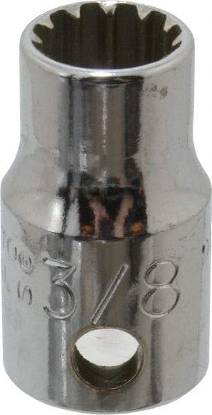 Proto - 3/8" Drive, 3/8" Socket, Spline Socket - 12 Points, 1" OAL - USA Tool & Supply