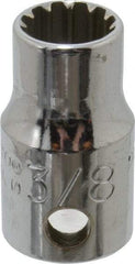 Proto - 3/8" Drive, 3/8" Socket, Spline Socket - 12 Points, 1" OAL - USA Tool & Supply