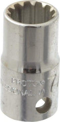 Proto - 3/8" Drive, 7/16" Socket, Spline Socket - 12 Points, 1-1/16" OAL - USA Tool & Supply