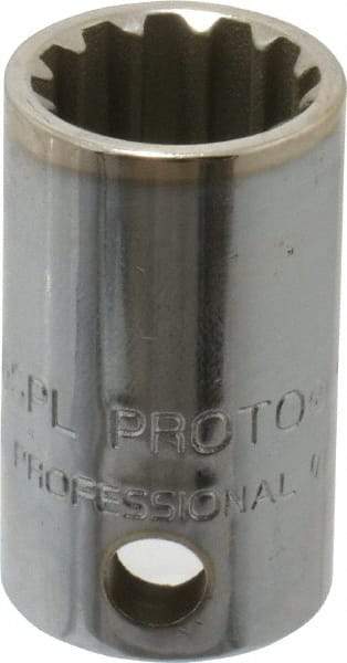 Proto - 3/8" Drive, 1/2" Socket, Spline Socket - 12 Points, 1-1/16" OAL - USA Tool & Supply