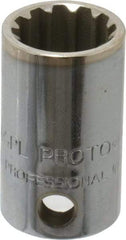 Proto - 3/8" Drive, 1/2" Socket, Spline Socket - 12 Points, 1-1/16" OAL - USA Tool & Supply