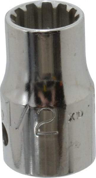 Proto - 1/2" Drive, 1/2" Socket, Spline Socket - 12 Points, 1-7/16" OAL - USA Tool & Supply