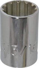 Proto - 1/2" Drive, 13/16" Socket, Spline Socket - 12 Points, 1-9/16" OAL - USA Tool & Supply