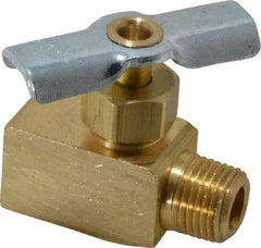 Eaton - 150 Max psi, 1/8" Pipe, Brass, Inline Instrumentation Needle Valve - FNPT x MNPT End Connections - USA Tool & Supply