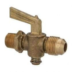 Eaton - 3/8" Tube, Steel Straightway Drain Cock & Shutoff Valve - 1/4 Thread, 30 Max psi - USA Tool & Supply
