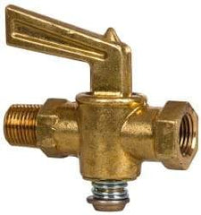 Eaton - Steel Pipe Fitting Drain Cock & Shutoff Valve - 1/8 Thread, 30 Max psi - USA Tool & Supply