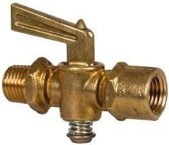 Eaton - Steel Pipe Fitting Drain Cock & Shutoff Valve - 1/4 Thread, 30 Max psi - USA Tool & Supply