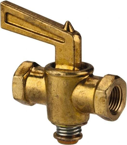 Eaton - Steel Female Pipe Drain Cock & Shutoff Valve - 1/8 Thread, 30 Max psi - USA Tool & Supply