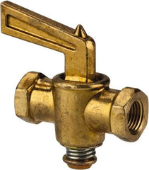 Eaton - Steel Female Pipe Drain Cock & Shutoff Valve - 1/8 Thread, 30 Max psi - USA Tool & Supply