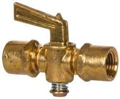 Eaton - Steel Female Pipe Drain Cock & Shutoff Valve - 1/4 Thread, 30 Max psi - USA Tool & Supply