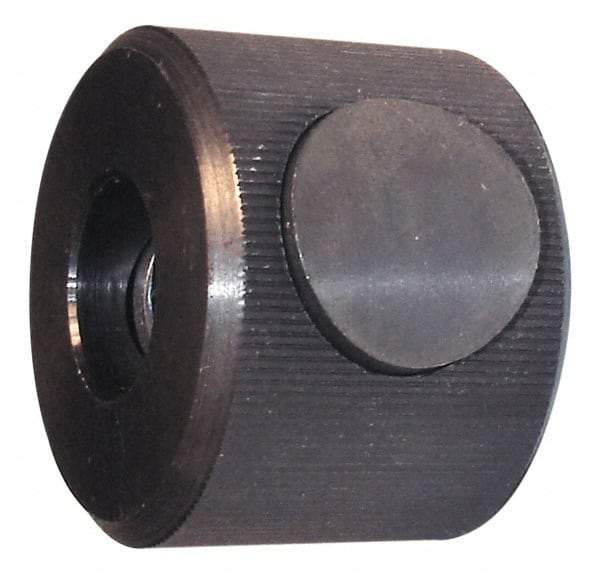 Morton Machine Works - M6x1.00 Metric Coarse Thread, Black Oxide Finish, Steel Round Knurled Push Button Thumb Nut - 14.5mm Overall Height, 26mm Head Diam - USA Tool & Supply