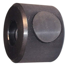 Morton Machine Works - M12x1.75 Metric Coarse Thread, Black Oxide Finish, Steel Round Knurled Push Button Thumb Nut - 28.5mm Overall Height, 38mm Head Diam - USA Tool & Supply