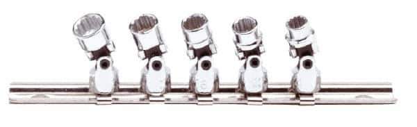 Proto - 5 Piece 1/4" Drive Standard Socket Set - 12 Points, 1/4 to 1/2", Inch Measurement Standard - USA Tool & Supply