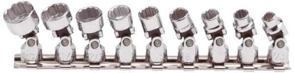 Proto - 9 Piece 1/4" Drive Standard Socket Set - 12 Points, 7/32 to 9/16", Inch Measurement Standard - USA Tool & Supply
