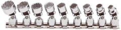 Proto - 9 Piece 1/4" Drive Standard Socket Set - 12 Points, 7/32 to 9/16", Inch Measurement Standard - USA Tool & Supply