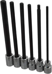 Proto - 6 Piece 3/8" Drive Metric Hex Bit Socket Set - 4 to 10mm Hex - USA Tool & Supply
