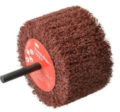 3M - 3" Diam x 1-3/4" Face Width, Coarse Aluminum Oxide Nonwoven Mounted Flap Wheel - 1/4" Shank Mount, 8,500 Max RPM - USA Tool & Supply