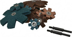 3M - 18 Piece Aluminum Oxide Sanding Star Kit - 25,100 Max RPM, Includes 2, 3, 4 & 4-1/2" Diam Coarse & Fine Sanding Stars, with Mandrel - USA Tool & Supply