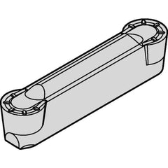 Kennametal - 4A4R-P GMN Grade KCP25, 4.05mm Cutting Width Carbide Grooving Insert - 3.45mm Max Depth of Cut, Neutral, 0.0797" Corner Radius, TiN Finish - USA Tool & Supply