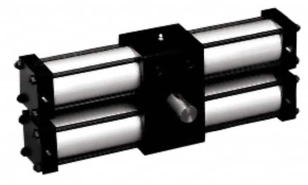 Norgren - 1-1/2" Bore, 360° Rotation, Double Rack & Pinion Rotary Air Actuator - USA Tool & Supply