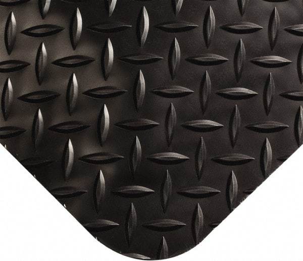 Wearwell - 8' Long x 4' Wide, Dry Environment, Anti-Fatigue Matting - Black, Vinyl with Nitrile Blend Base, Beveled on 4 Sides - USA Tool & Supply