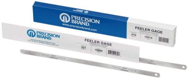 Precision Brand - 0.0025 Inch Thick x 25 Ft. Long x 1/2 Inch Wide, Feeler Stock Roll - High Carbon Steel - USA Tool & Supply