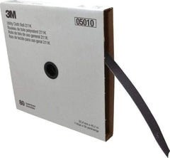 3M - 1" x 50 Yd 80 Grit Aluminum Oxide Cloth Roll - Medium Grade, J Weighted Backing - USA Tool & Supply