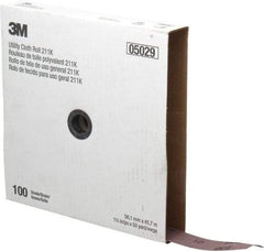 3M - 1-1/2" x 50 Yd 100 Grit Aluminum Oxide Cloth Roll - Fine Grade, J Weighted Backing - USA Tool & Supply