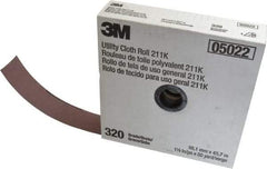 3M - 1-1/2" x 50 Yd 320 Grit Aluminum Oxide Cloth Roll - Extra Fine Grade, J Weighted Backing - USA Tool & Supply