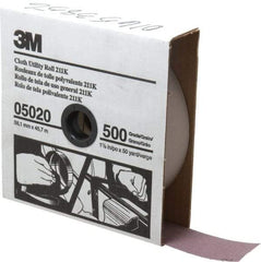 3M - 1-1/2" x 50 Yd 500 Grit Aluminum Oxide Cloth Roll - Super Fine Grade, J Weighted Backing - USA Tool & Supply
