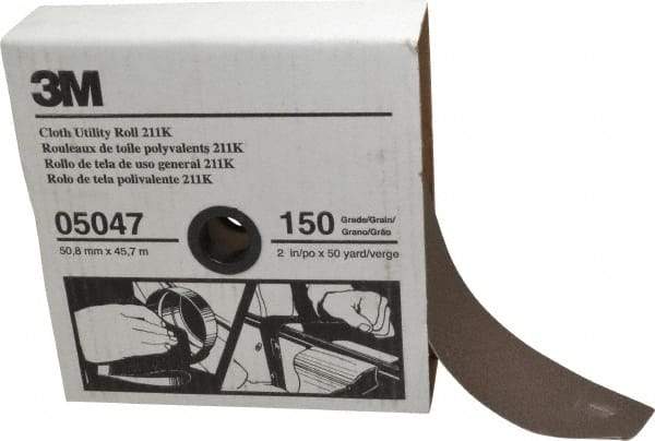 3M - 2" x 50 Yd 150 Grit Aluminum Oxide Cloth Roll - Very Fine Grade, J Weighted Backing - USA Tool & Supply