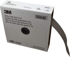 3M - 2" x 50 Yd 180 Grit Aluminum Oxide Cloth Roll - Very Fine Grade, J Weighted Backing - USA Tool & Supply