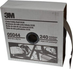 3M - 2" x 50 Yd 240 Grit Aluminum Oxide Cloth Roll - Very Fine Grade, J Weighted Backing - USA Tool & Supply