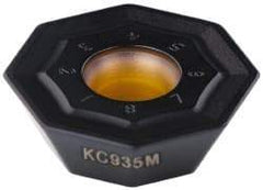 Kennametal - OFPT64 HB Grade KCPK30 Carbide Milling Insert - TiN/TiCN/Al2O3 Finish, 0.2362" Thick, 0.7362" Inscribed Circle, 1.2mm Corner Radius - USA Tool & Supply